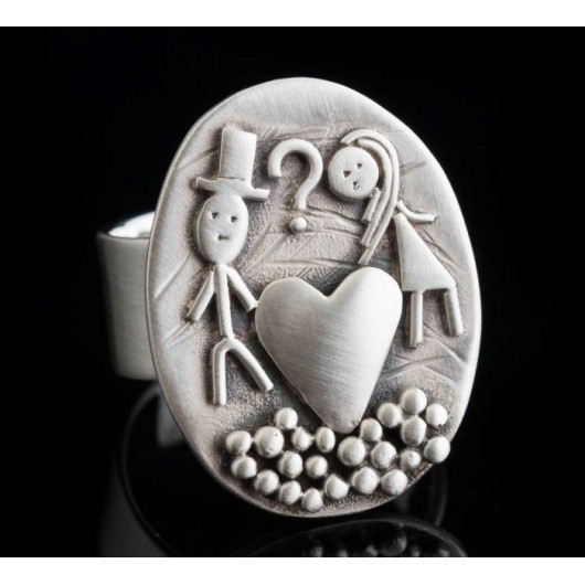 Handmade ring "Heart Couple"